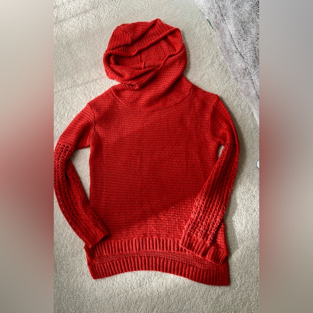 BP casual sweater with the hood in a beautiful orange/red color